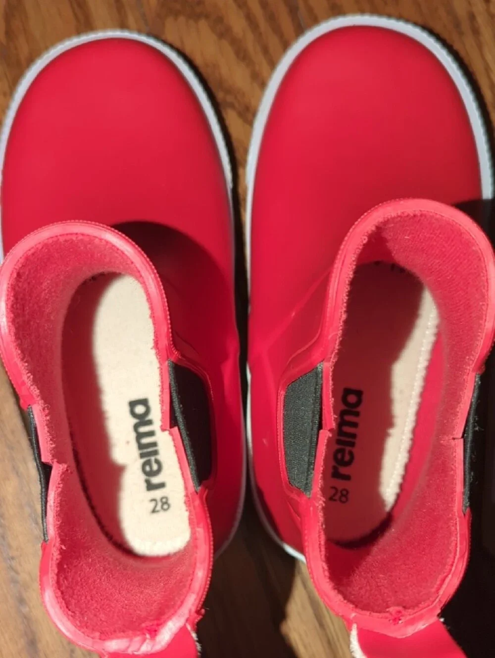 Reima Kids Red Rain Boots with White Trim